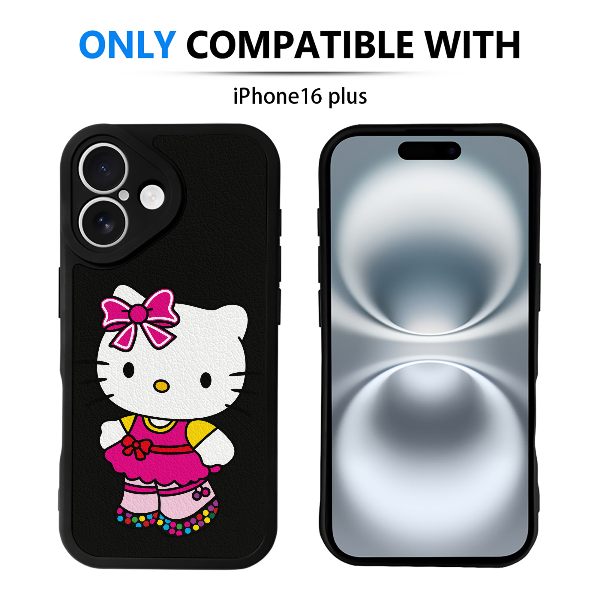 （画像用） Hello Kitty ハローキティ 【iPhone 16シリーズ対応】シリコンスマホケース（レザー調） 材質：シリコン